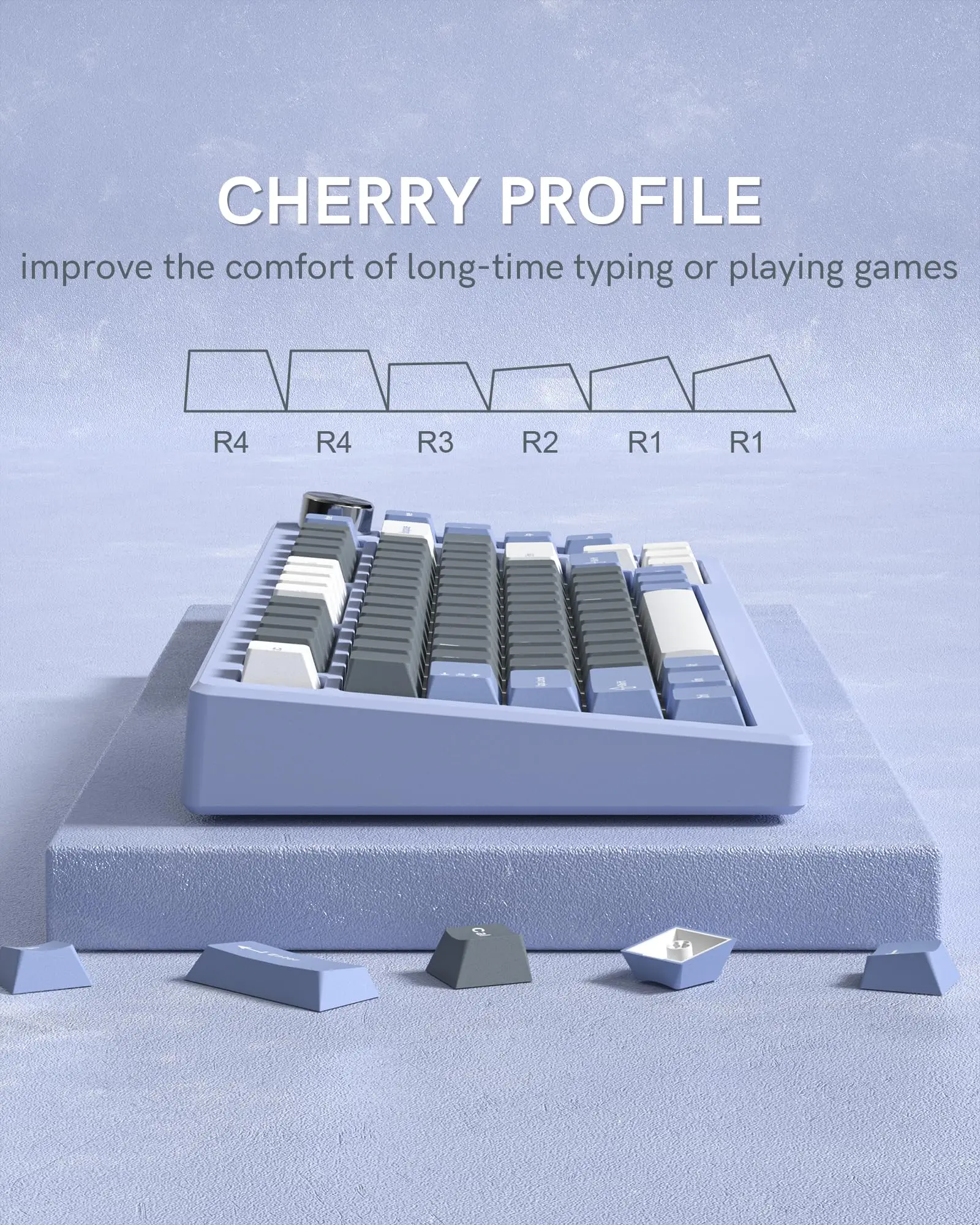 138 Keys Grey Purple PBT Keycaps Cherry Profile Double Shot for Mechanical Gamer Keyboard For GK61 Anne Pro 2 Gateron Switches