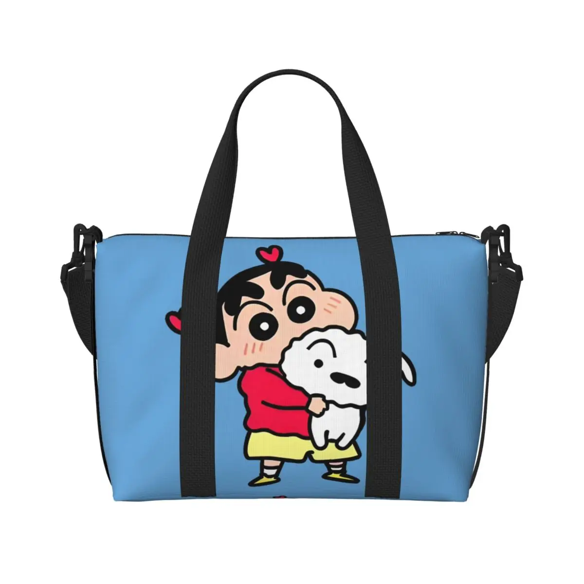 

Custom Large Crayons S-Shinchans Tote Bag for Women Cartoon Anime Funny Print Shoulder Shopping Beach Gym Travel Bag