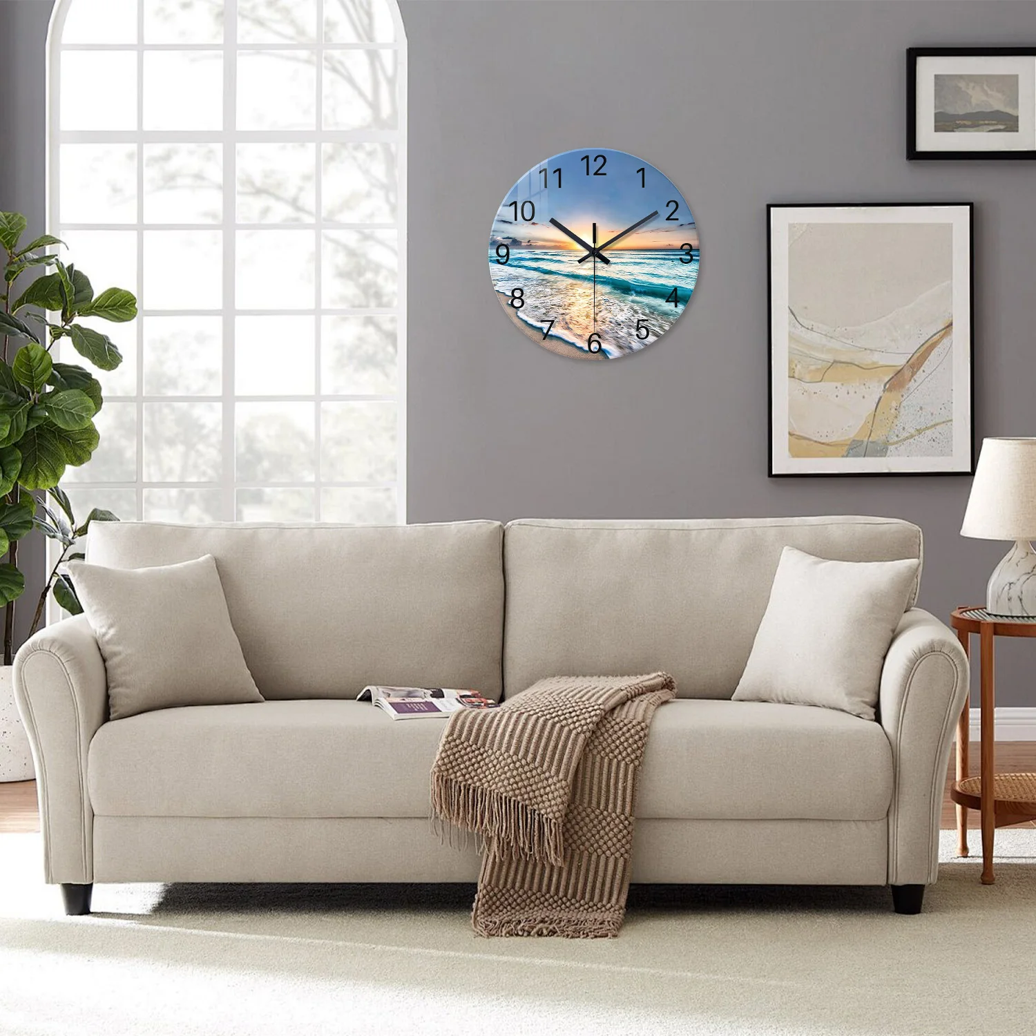 الموضة الحديثة نسيج الرخام نمط 4 مللي متر سميكة الزجاج المقسى ساعة حائط غرفة المعيشة غرفة نوم المطبخ ديكور المنزل ساعة حائط ساعة كوارتز صامتة هدية عيد 12 بوصة 14 بوصة 16 بوصة (بدون بطارية)