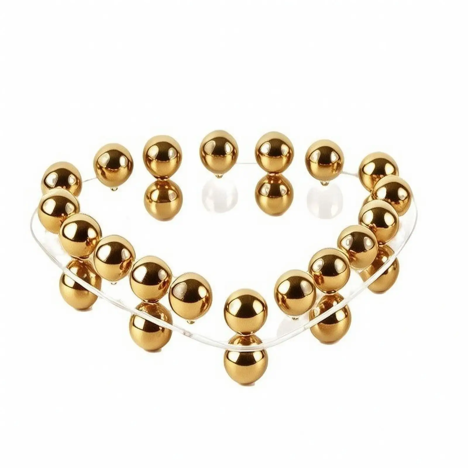Transparent Acrylic Serving Tray Rectangular Decorative Storage Tray with Spherical Gold Feet for Bathroom Countertop