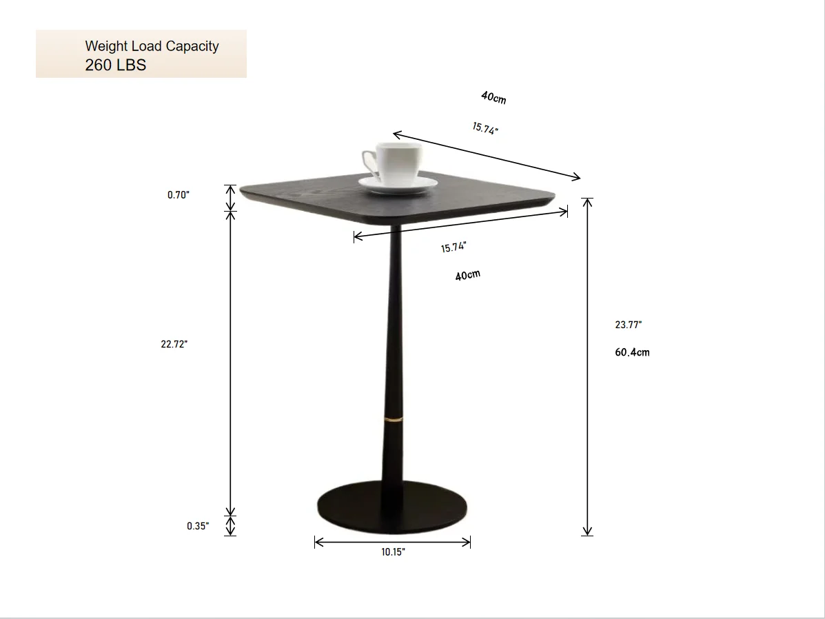 MDF with metal feet, square, located in living space and lounge area, coffee table, computer desk, black,