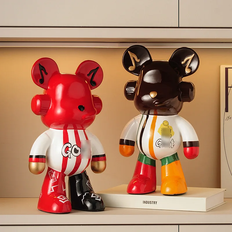 Ceramic  Violent Bear Decor Ornaments With Piggy Bank,Living Room TV Cabinet Luxury Artwork,Home Decoration,Kids Gifts