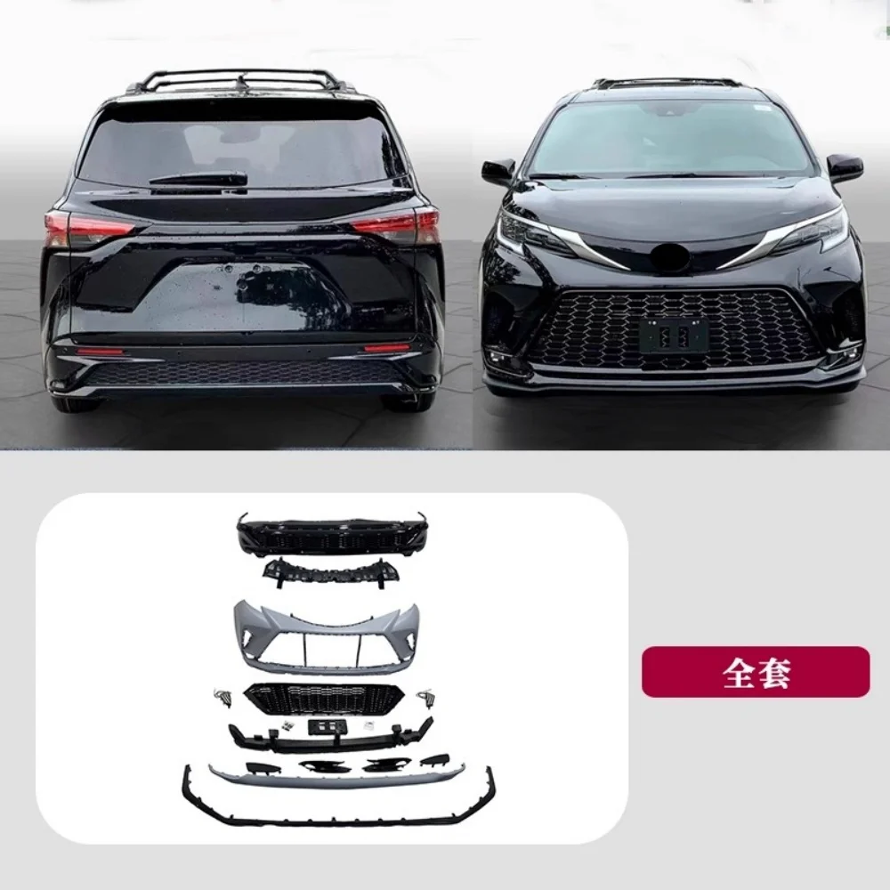 

Car Front Rear Bumper Assembly For Toyota Sienna 2021 Modified Sport Style Grille Mask Trim Unpainted Surround