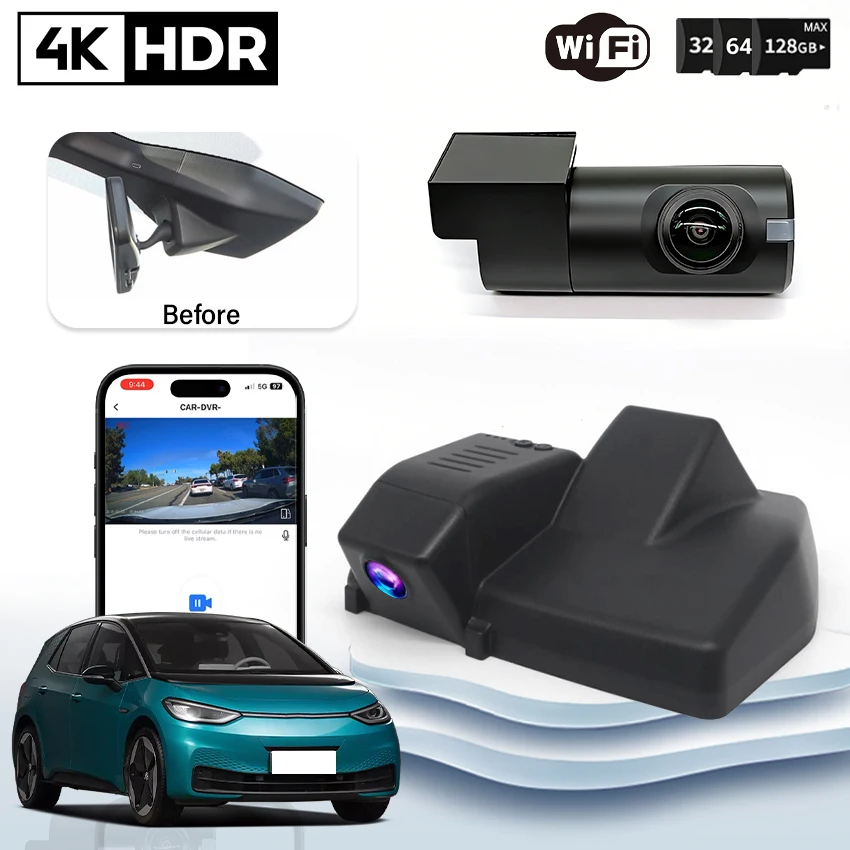 

Plug and play Night Vision 4K HD Dash Cam 4K For Volkswagen VW ID.3 ID3 id3 2020 - 2026 ,Dashcam for Cupra Born,Car Accessories