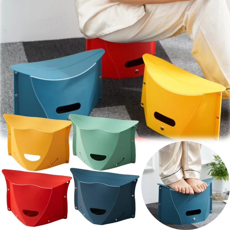 

Multi-function Non Slip Plastic Chairs Portable Folding Step Stool Card Folding Shrink Stools Outdoor Camping Fishing Chair