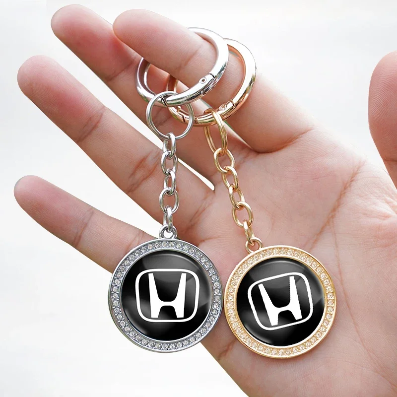 Car Logo Keychain Metal Keyring Key Accessories For Honda Fit Jazz GK5 Civic Type-R CRV Pilot Accord Insight Spirior City HRV