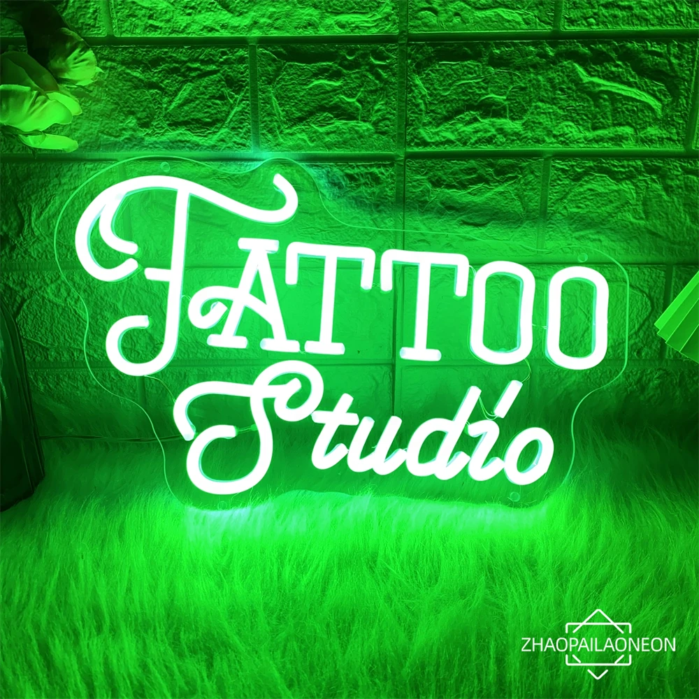 Imagem -06 - Tatuagem-tattoo Studio Led Neon Light Sign Decoração de Parede Usb Salão de Beleza Loja Neons Placa