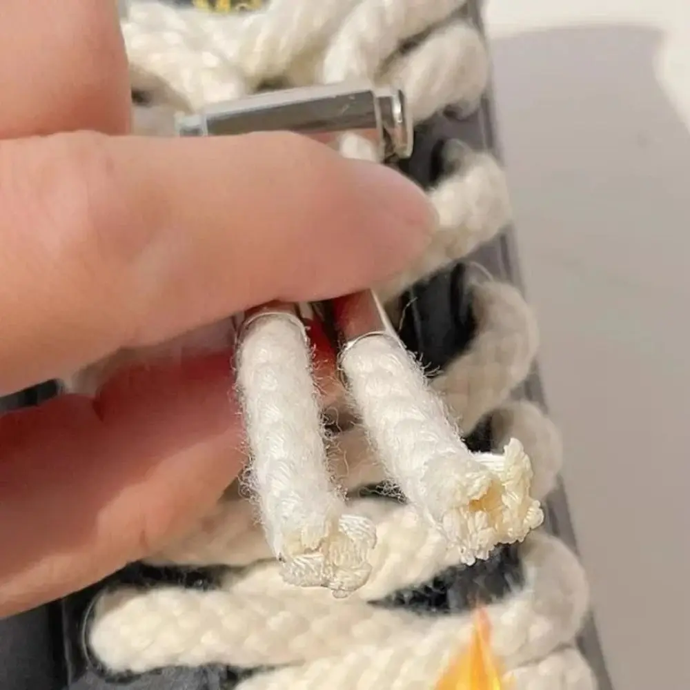 1Set Metal Shoelace Locks No Tie Adjustable Drawstring Stopper Double-Hole Spring Cord Locks Lazy Shoelace Accessories