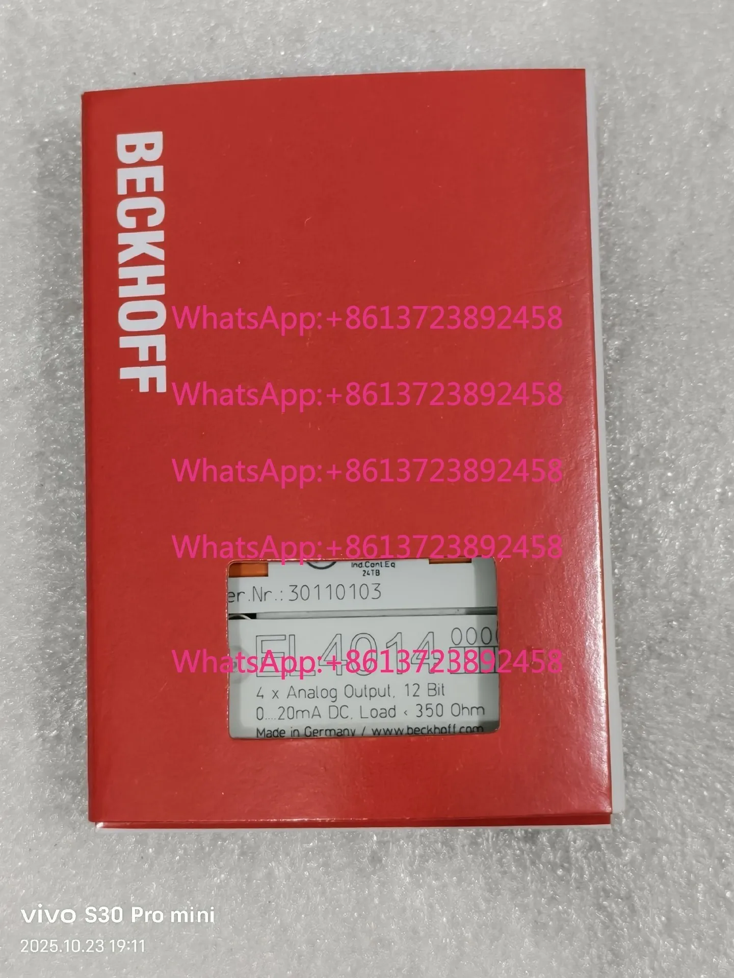 Beckhoff module EL4014, original and genuine German, brand new and unopened, 4-way analog output