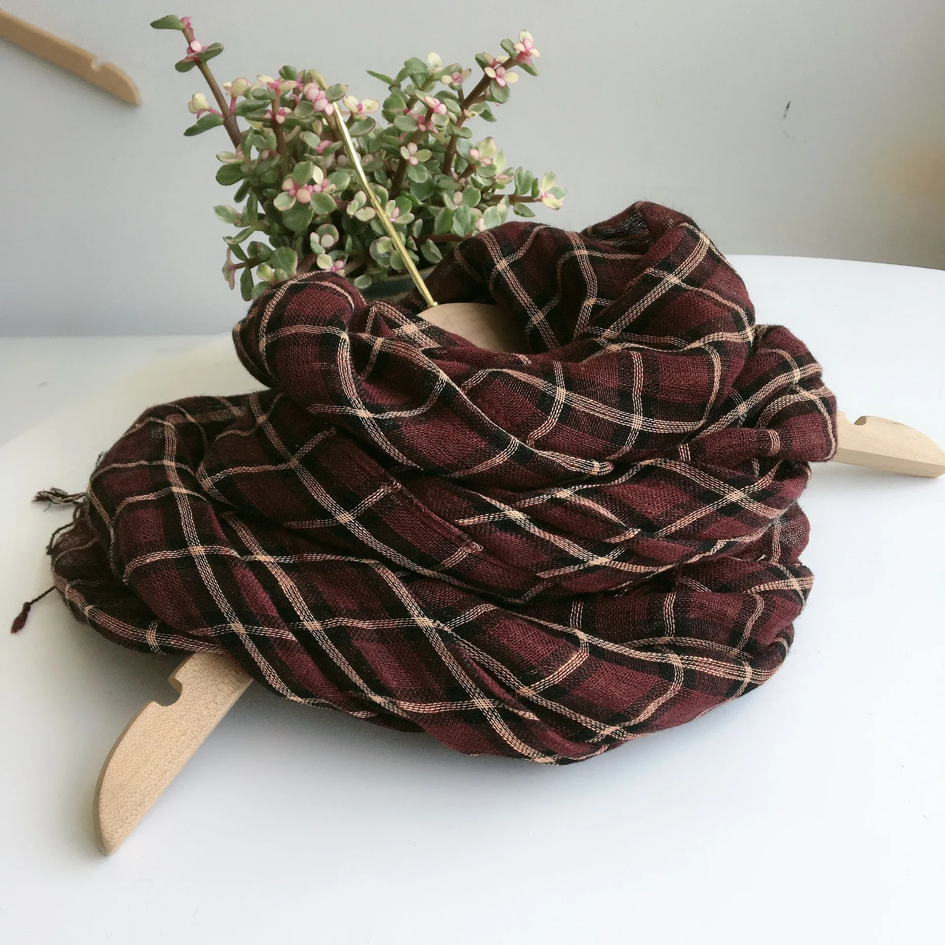 Line Ckeckered Scarf Plaid Wraps For Women Line Shawl For Women