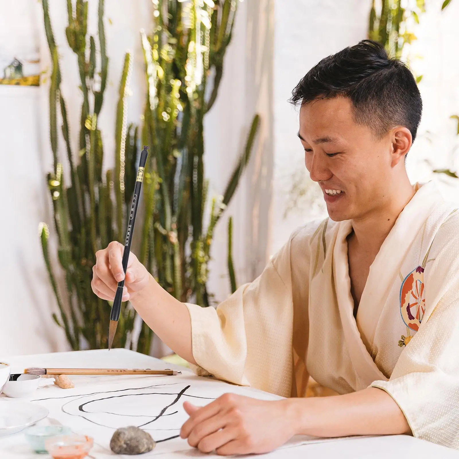 Watercolor Brush Pen Writing Ergonomic Paint Suite Travel Rice Paper for Decoupage