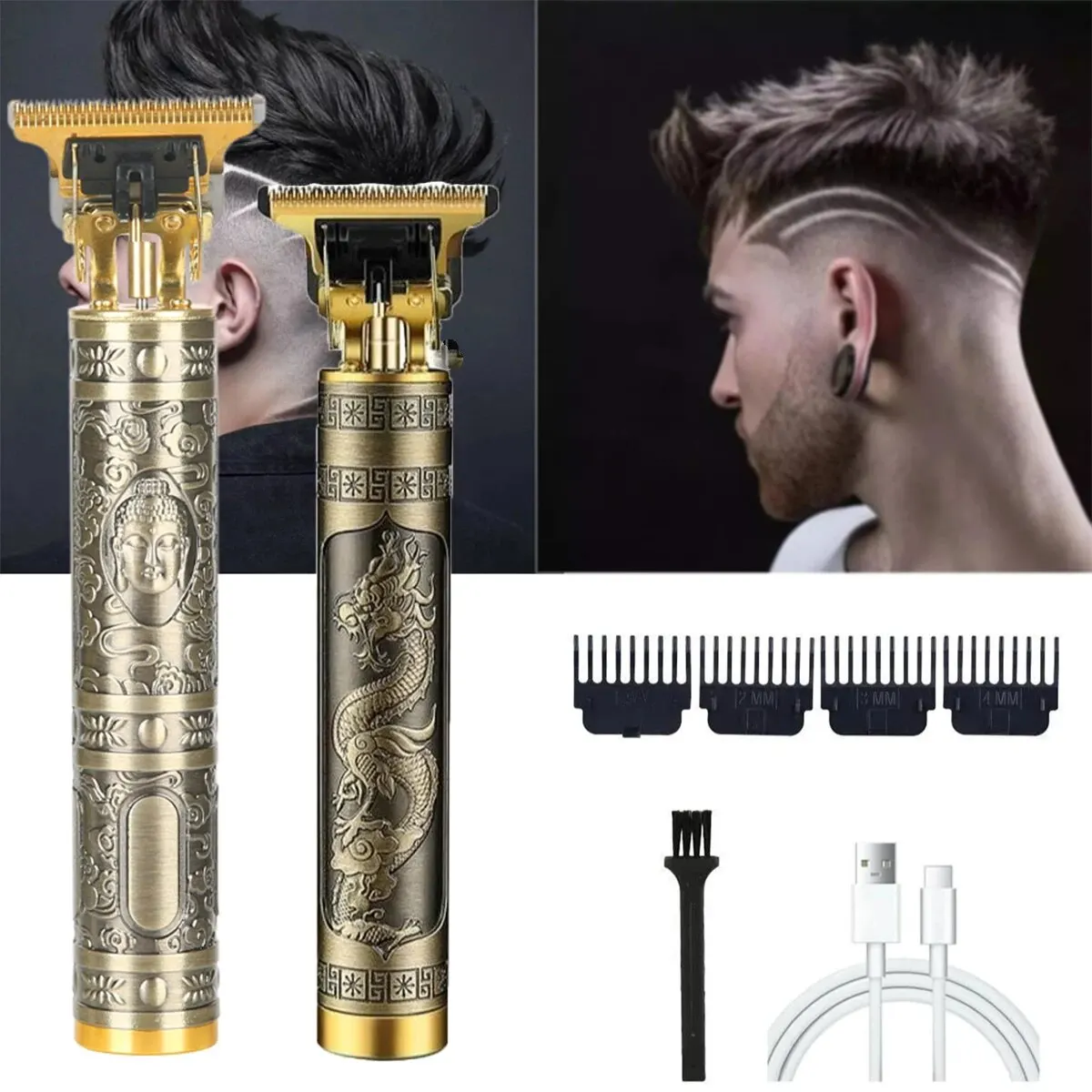 Tondeuse Dragon Vintage T9 Cordless Professional Hairclippers Electric Trimmers For Men Clipper Hair Cutting Machine Shaver