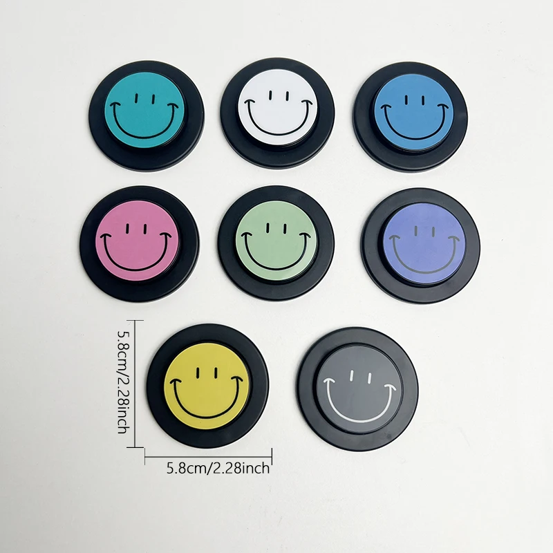 Socket Talk Tok Grip Cute Happy Face Phone Holder For Magsafe IPhone Mac Samsung Safe Ring Finger Expanding Stand
