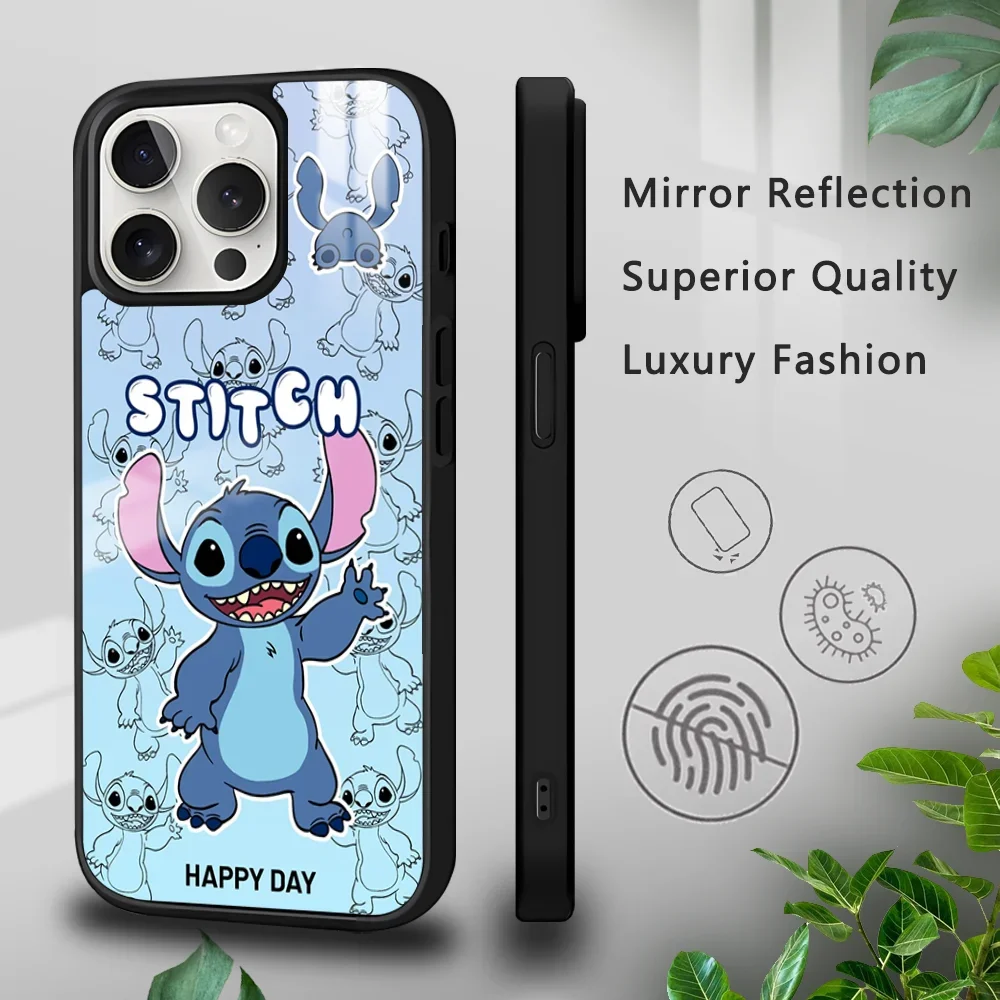 Disney Stitch Angie Phone Case For iPhone 16 15 14 13 12 11 Pro Xs Max Mini Plus Celulares Hard Funda