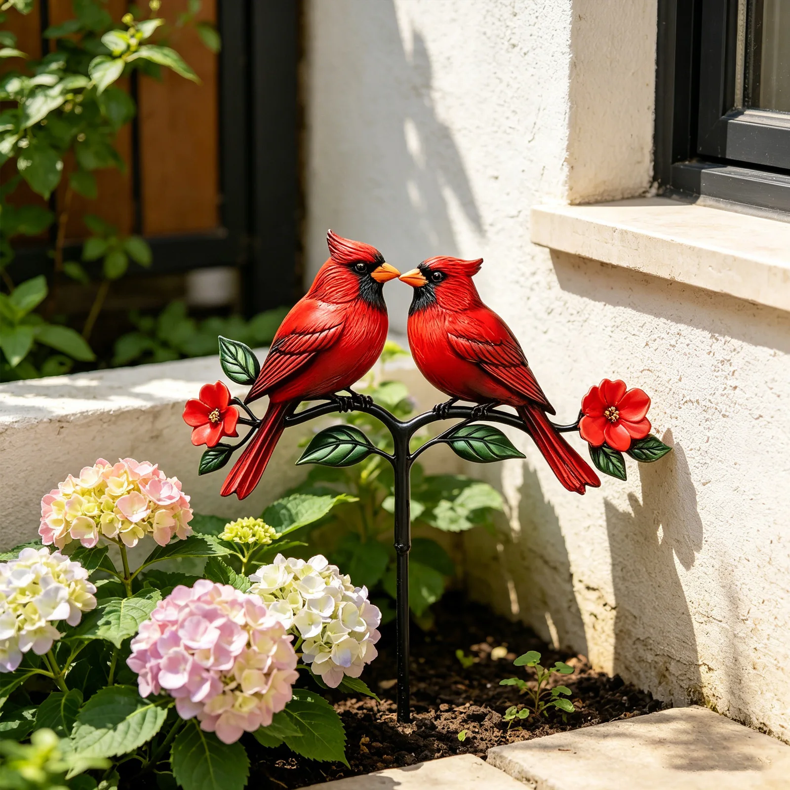 Art Craft Event - 2D Flat Red Bird Design Garden