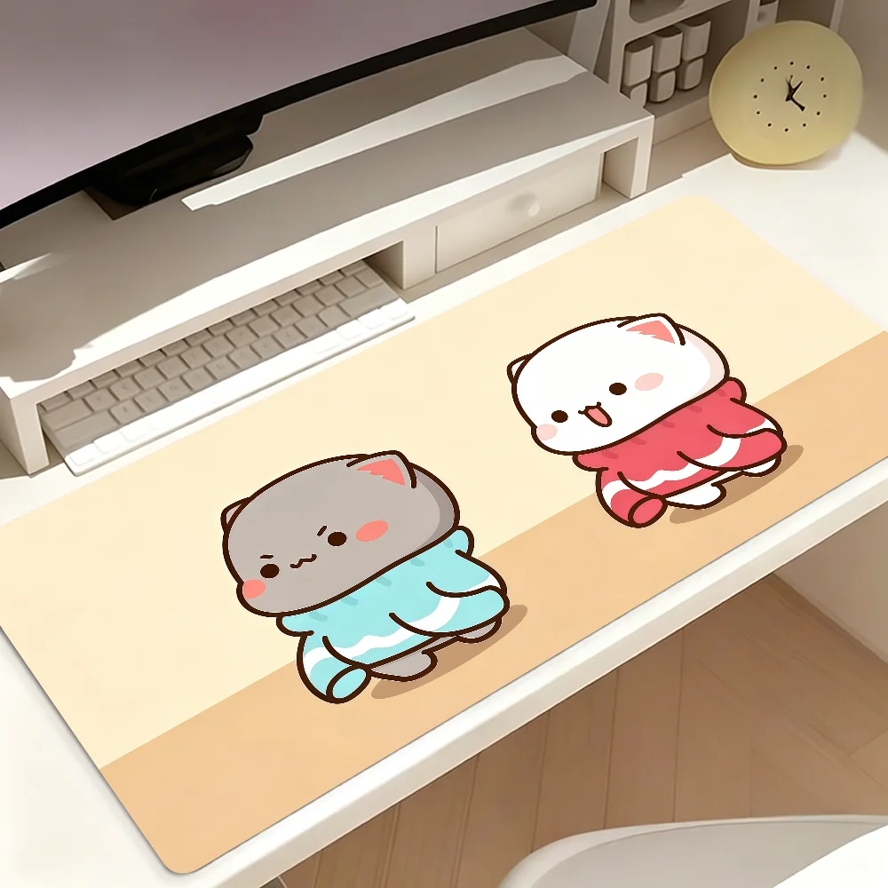 Cartoon P-Peach & Goma Mouse Pad Large Cute Non-slip Lockedge Desktop Computer Desk Mat Keyboard MousePad Office Gamer Student