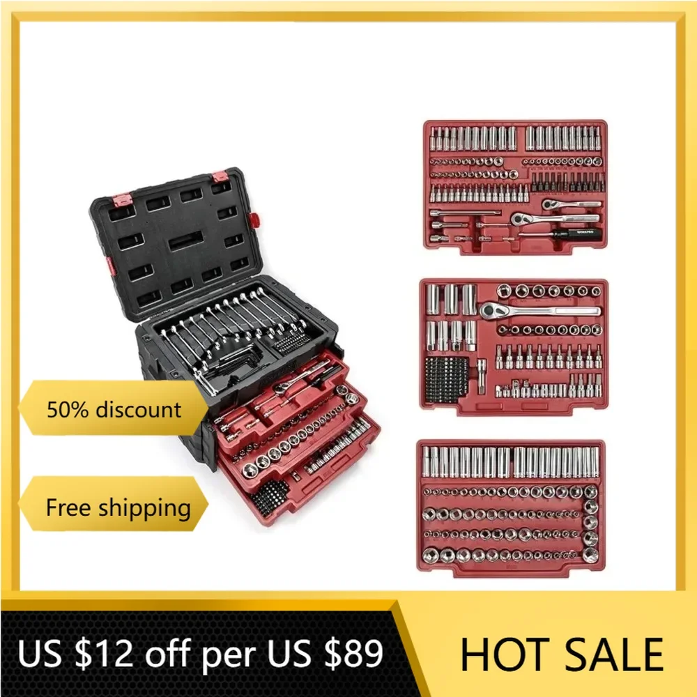 450-Piece Mechanics Tool Set Hand Tools Box Universal Professional Tool Kit With Heavy Duty Case Box Freight Free Freight Free