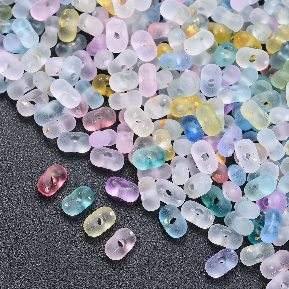500 Stück 4x6mm Bunte Mattierte Acrylperlen, Matte Transluzente Zwischenperlen für Armbänder, Halsketten, DIY Handschmuck und Bastelarbeiten – Detail 4