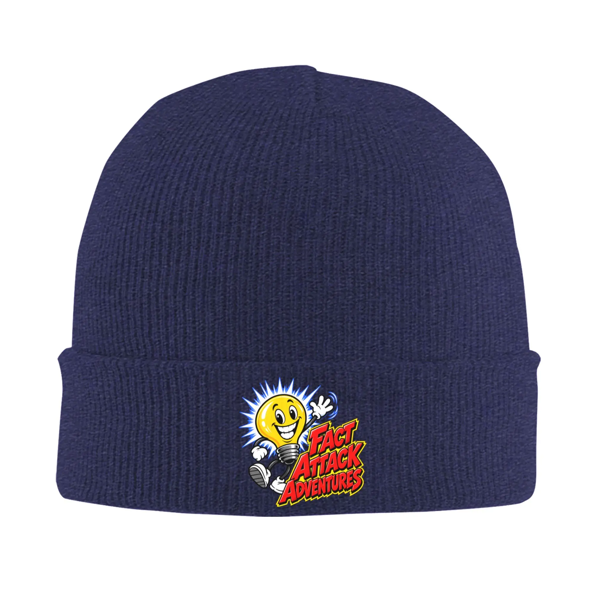 Unisex Adult Light Bulb Fact Attack Adventures  Beanie Hats  Casual Knitted Hat Autumn Winter Caps Pattern Elastic Bonnet Hats