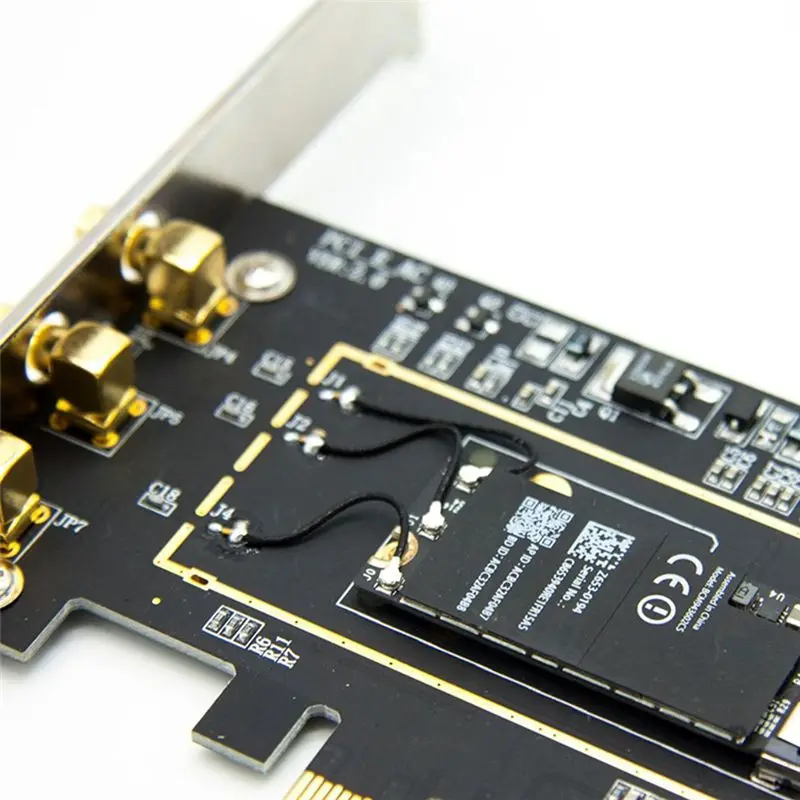 Exquisite-2X For Broadcom Bcm94360csax Bcm943602cs Bcm94331csax WLAN Card Desktop PCI-E Converter Adapter + Antenna