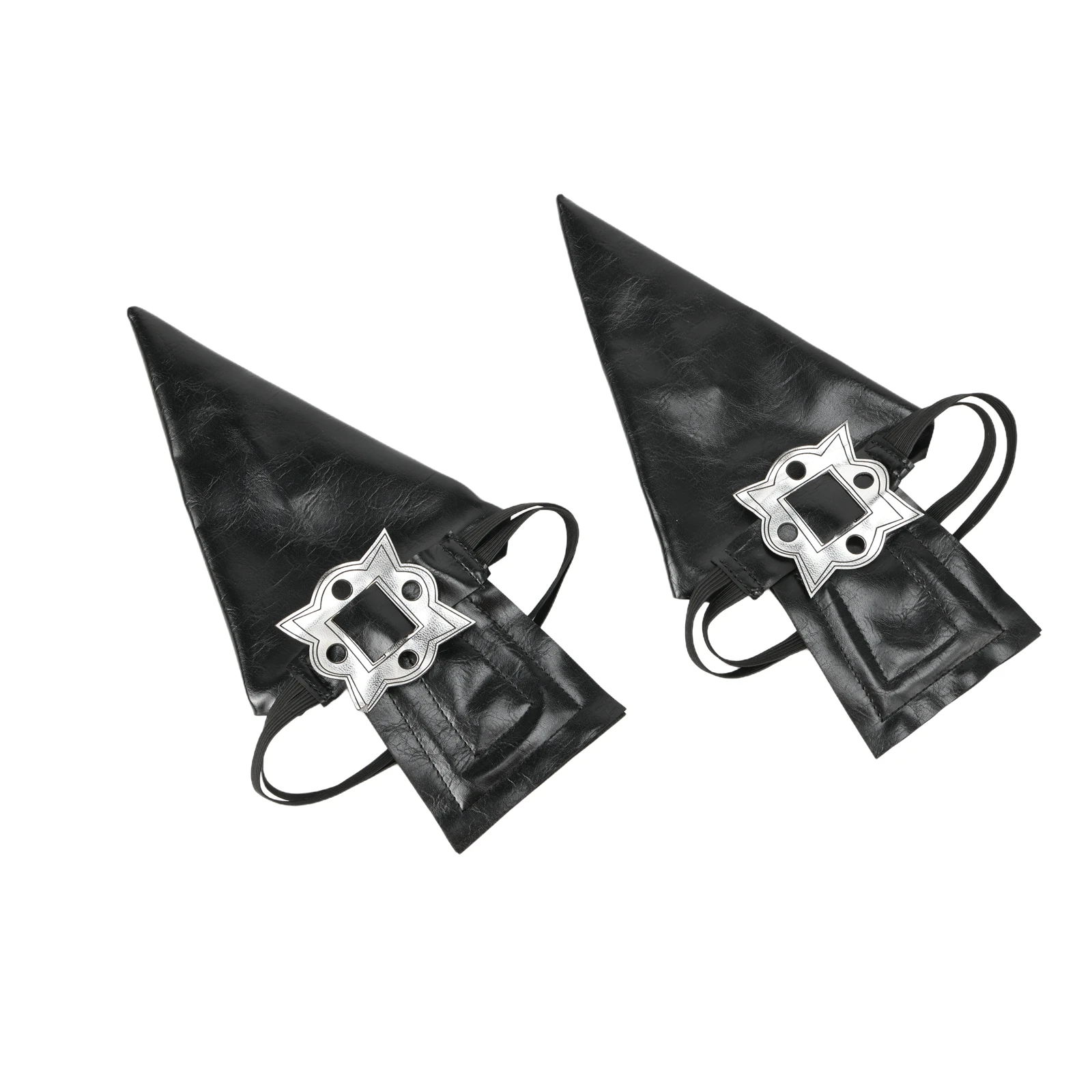 

Witch Shoes Cover Adult Girl Woman Black Leather Pointed Boot Cover Halloween Carnival Costume Accessories