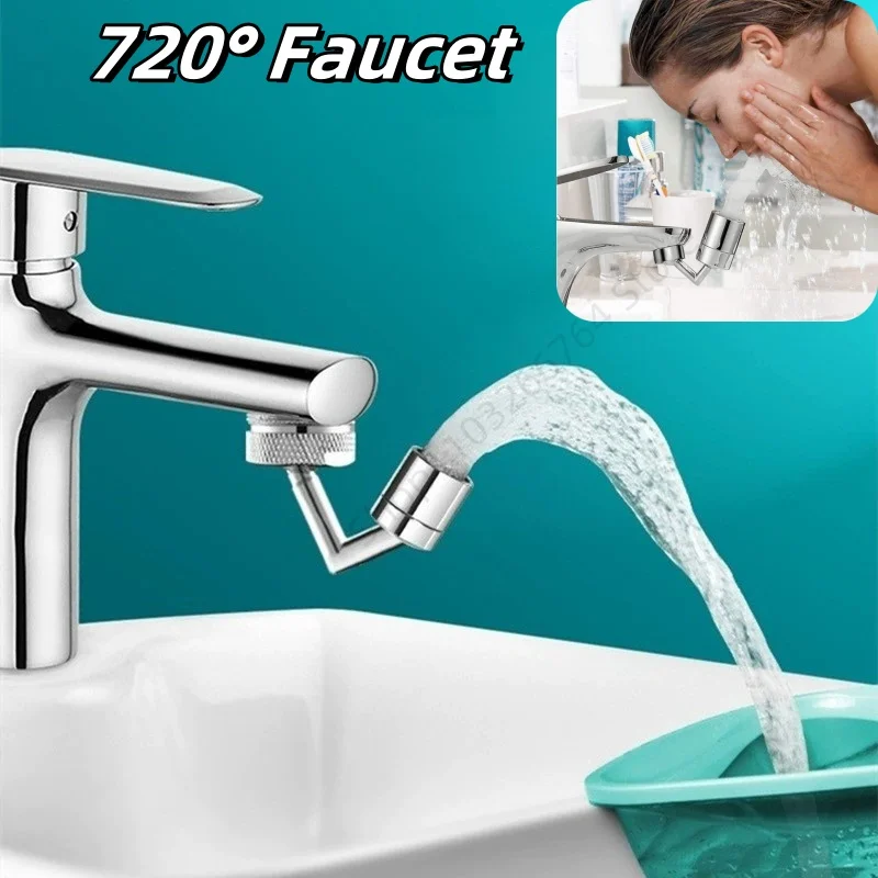720°Universal Faucet Kitchen Bathroom Pressurized Extension Foaming Faucet Dishwashing Wash Face Rinsing Splash Proof Head