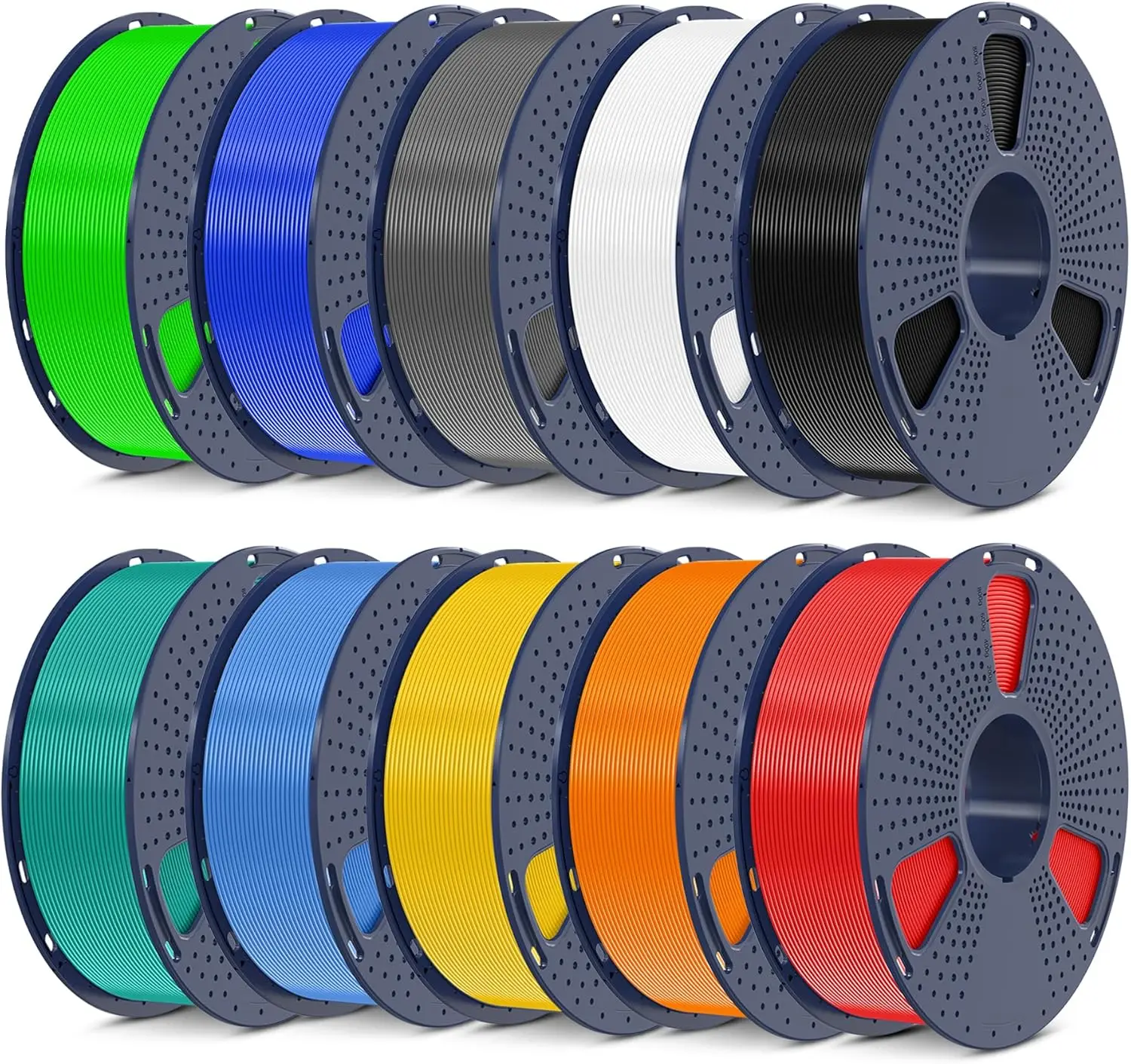 PLA+ Filament 10KG Bundle, 1.75mm 10 Colors, Neatly Wound, Strong & Durable, for Most FDM 3D Printers