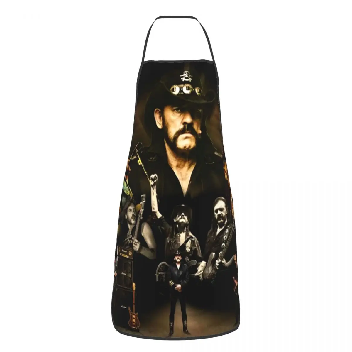 Custom Unisex Rock Singer Lemmys Bib Apron Adult Women Men Chef Tablier Cuisine for Cooking Kitchen Baking