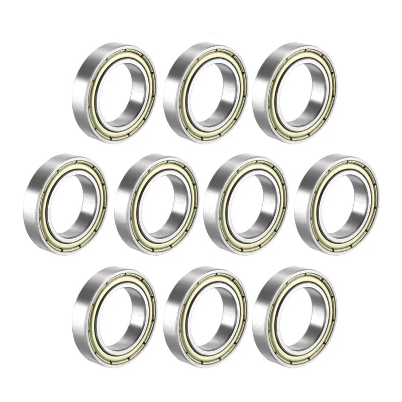 6802ZZ Deep Groove Ball Bearing Double Shield 6802-2Z 1080802, 15mm x 24mm x 5mm Carbon Steel Bearings (Pack of 10) 6802ZZ
