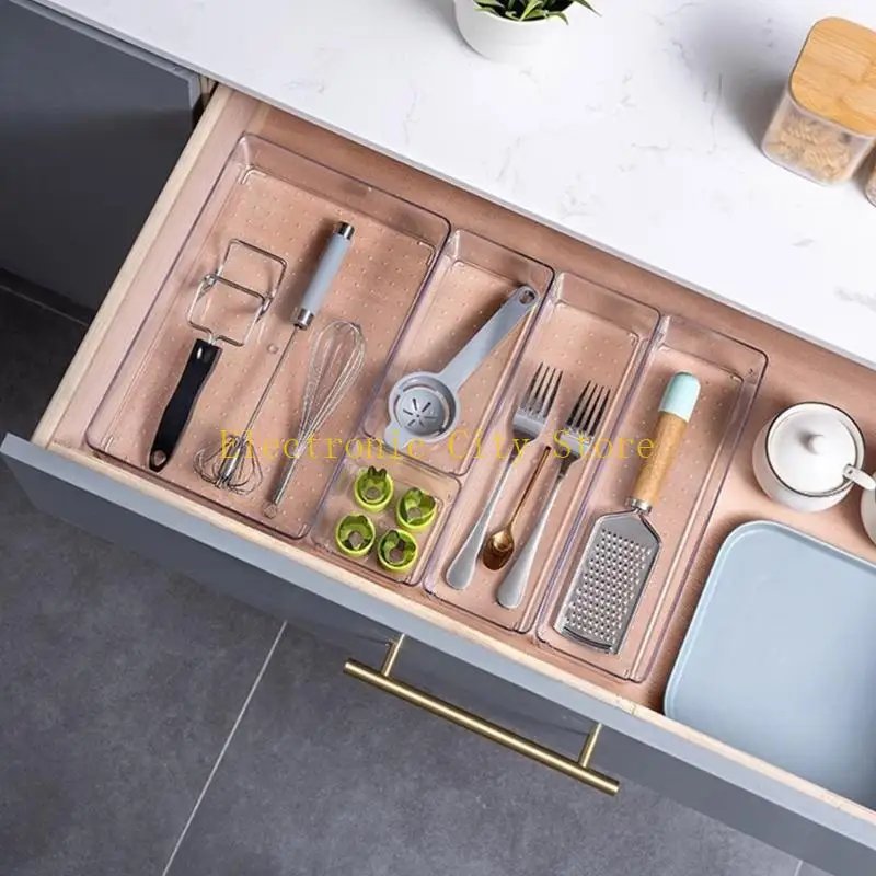 Assorted Size Drawer Organiser Trays Drawer Storage Bins for Makeup Bathroom HU8D