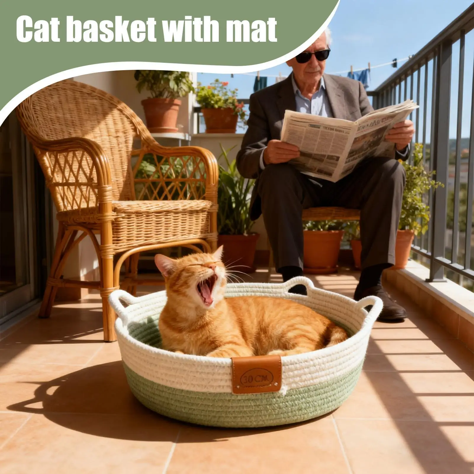 

Круглая кровать для кошек, хлопковая веревка, товары для домашних животных с ковриком, милая кровать для котенка, корзина для кошек для дома, щенка, кролика, маленькой собаки, домашних животных, все