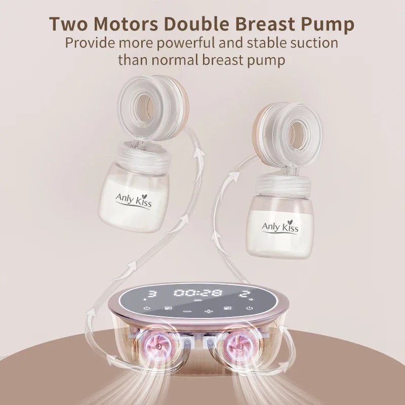 Anly Kiss Painless Massage Hand Free Can Be Sucked While Lying Wearable Silicone Electric Wholesale Breast Pump OEM