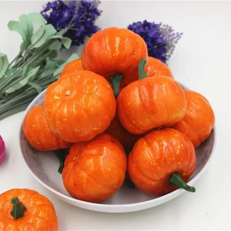5Pcs Mini Artificial Foam Pumpkins Halloween Decor Realistic Fake Fruit Vegetable Cabinet Display Photography Learning Props - view 5
