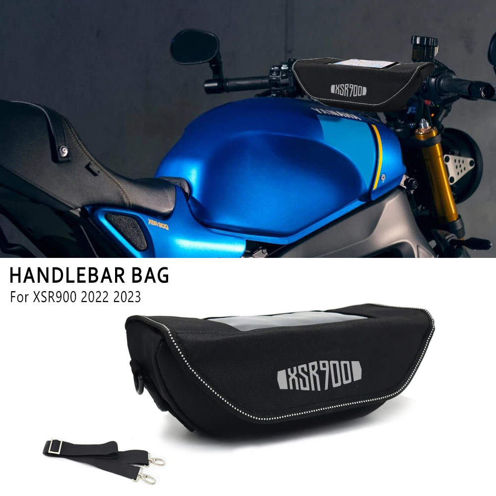 Tas penyimpanan setang motor, tas penyimpanan stang sepeda motor tahan air dan debu untuk Yamaha XSR900 2022 2023