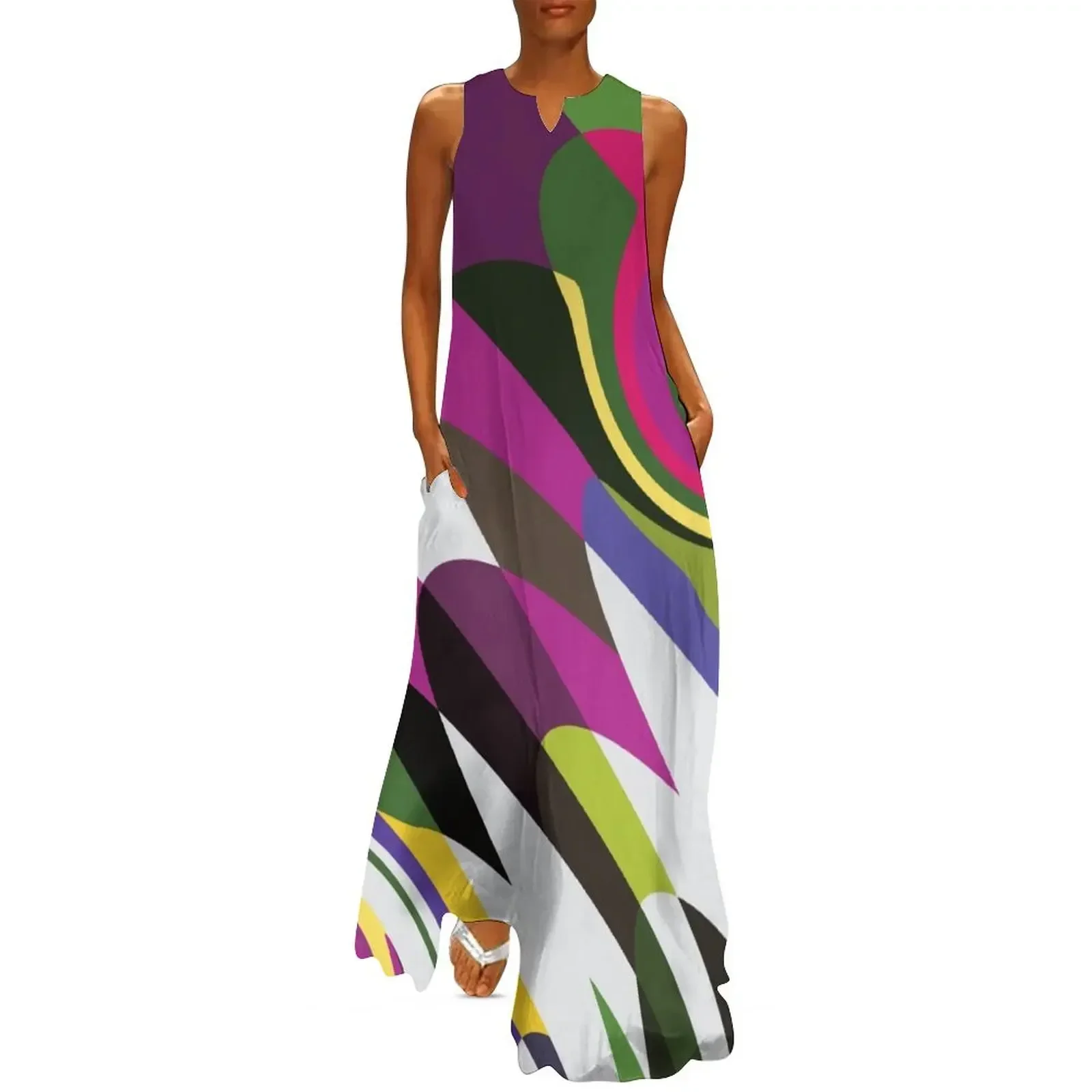 

MacAnnie retro colours Long Dress elegant dresses plus sizes Woman dresses dresses for woman 2025 Dress for girls Dress