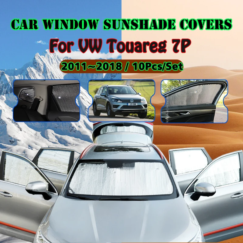 Full Covers Sunshades For Volkswagen VW Touareg 7P 2011~2018 2012 2013 Car Accessories Sun Windshields Side Window Auto Visor