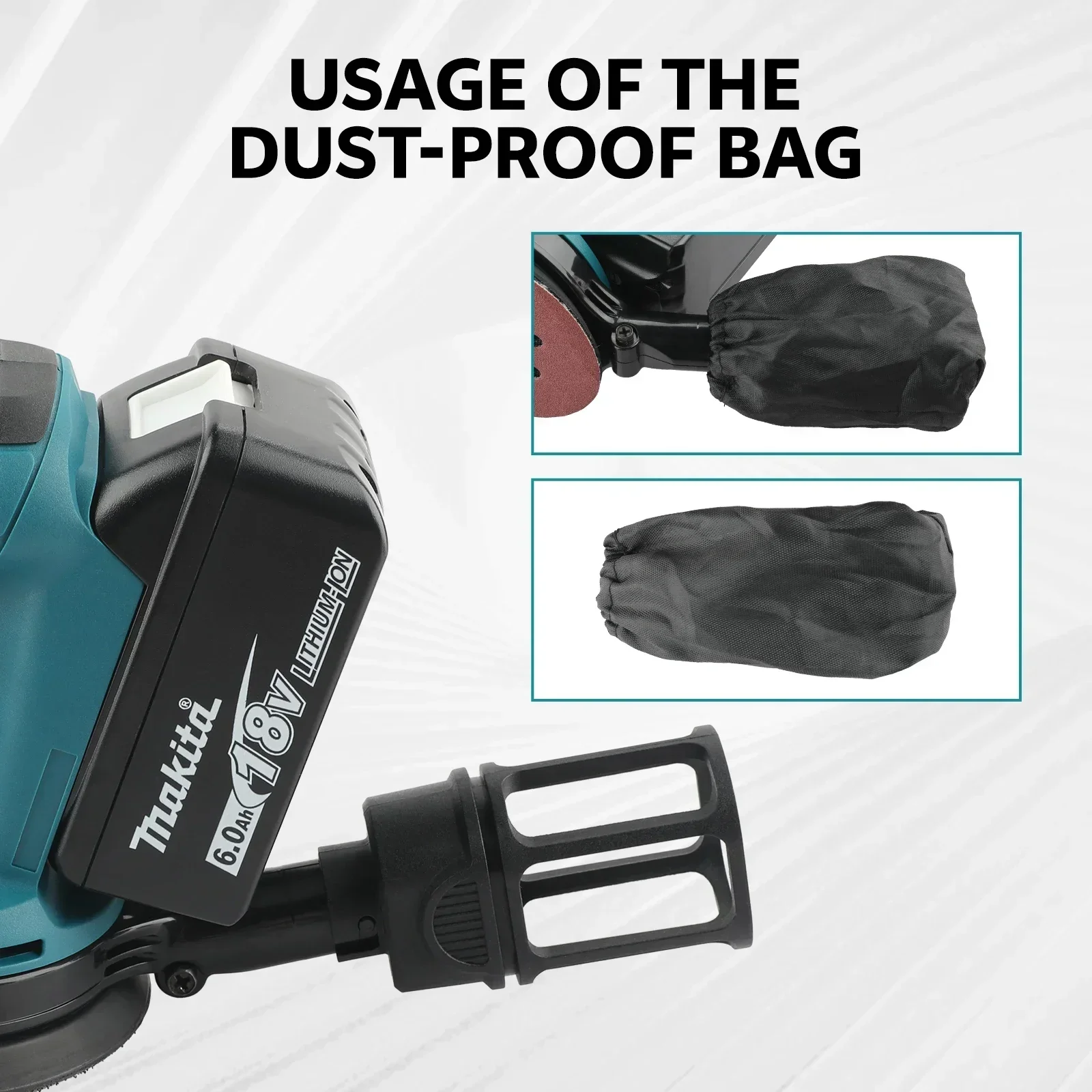 ماكيتا DBO180 18 فولت أداة الصنفرة المدارية اللاسلكية مع حقيبة تجميع الغبار 160079A لتلميع وتشطيب الخشب