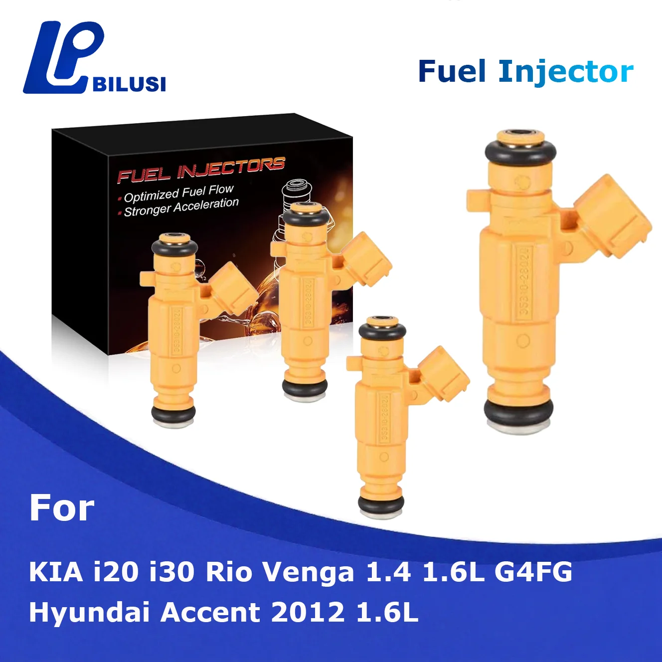 

Bilusi Fuel Injectors For Hyundai Accent 2012 1.6L KIA i20 i30 Rio Venga 1.4 1.6L G4FG OE:35310-2B020