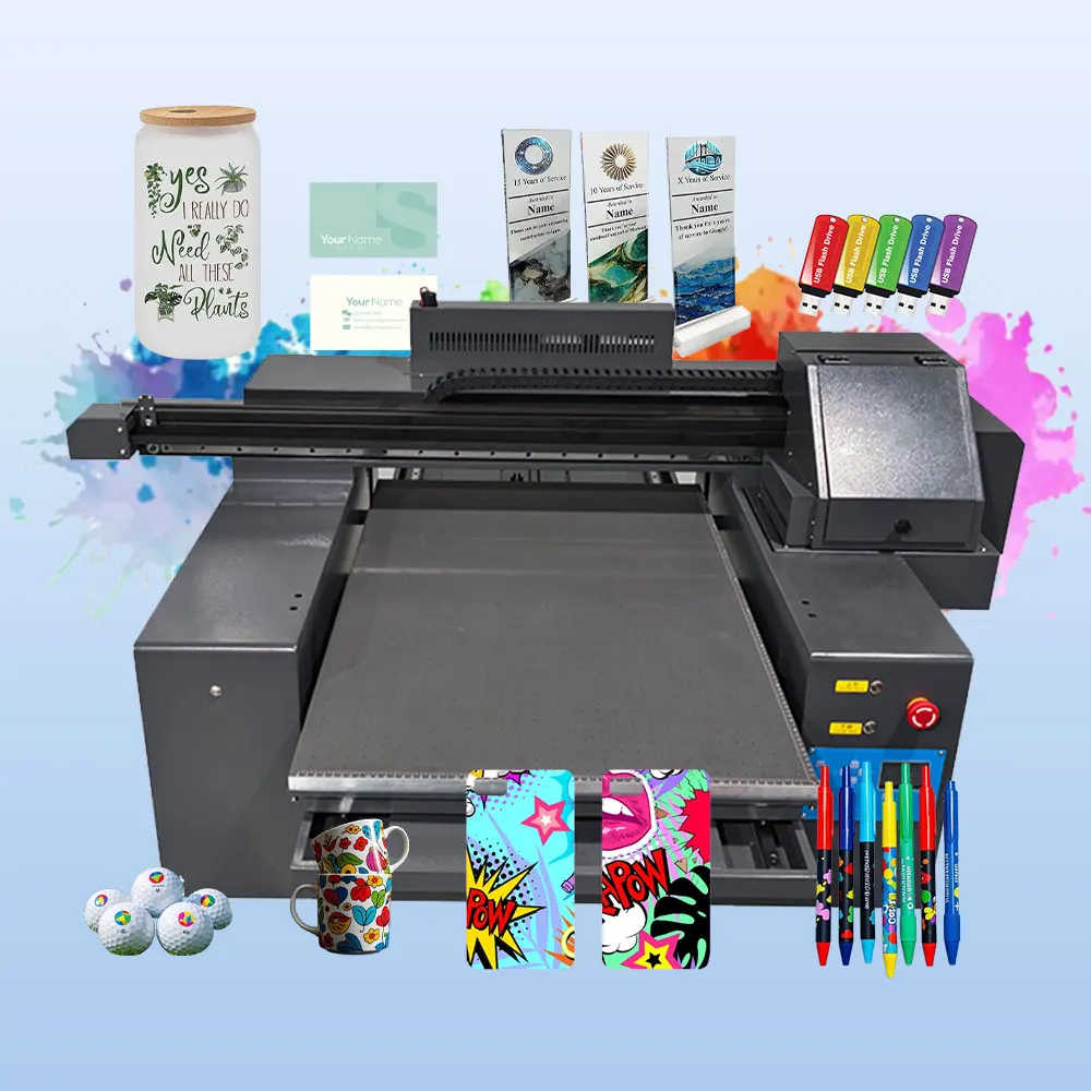 Industrial A2 5060 UV Inkjet Printer Multi-Head Varnish Gold Stamping for Premium Phone Cases and Gift Boxes