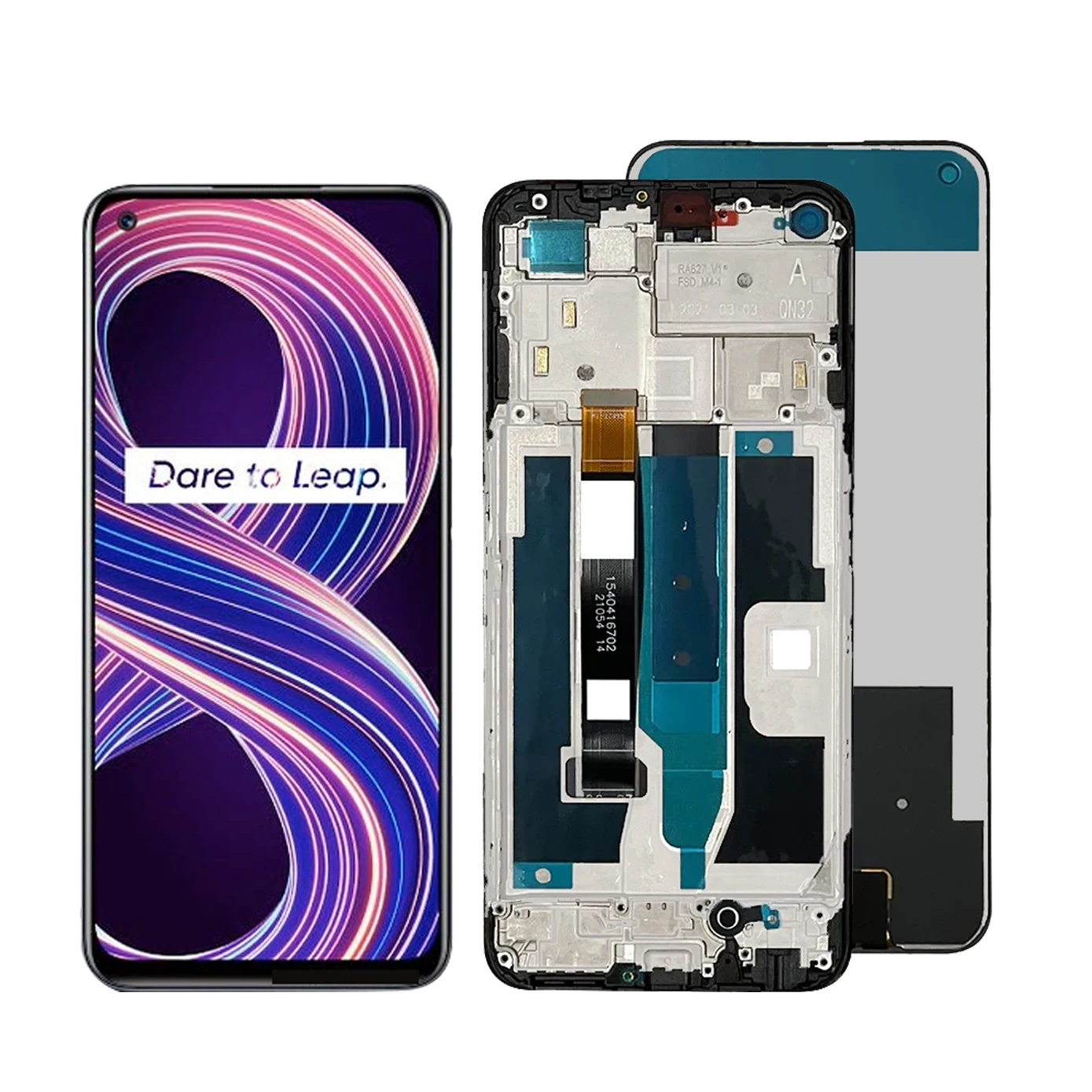 Realme 8 5G LCD 디스플레이 터치 스크린, 프레임 디지타이저 어셈블리 포함, RMX3241, 100% 테스트 완료, 6.5 인치