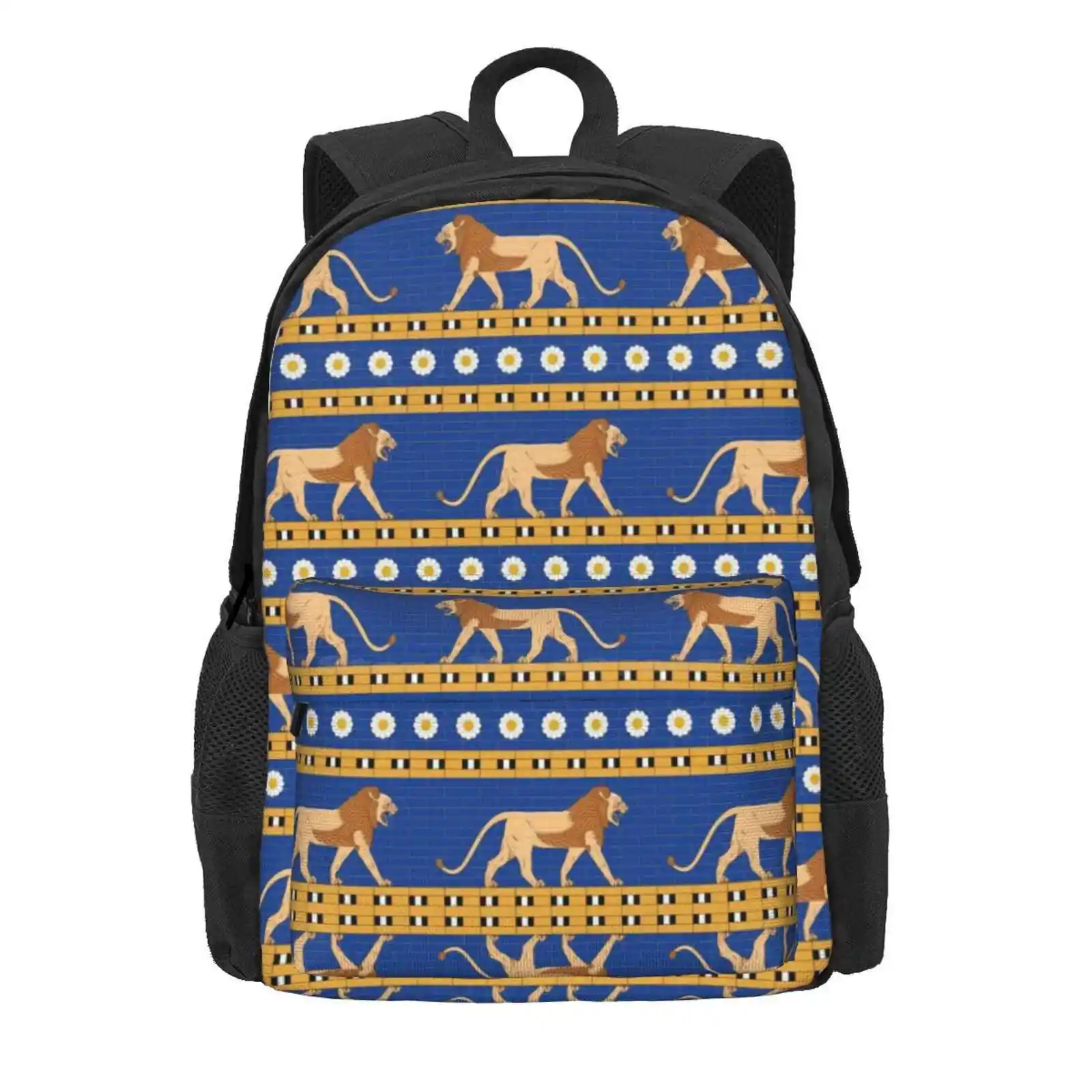 Babylonian Designs Lion Hot Sale Schoolbag Backpack Fashion Bags Enki Sumerian Babylonian Assyrian Akkadian Mesopotamian