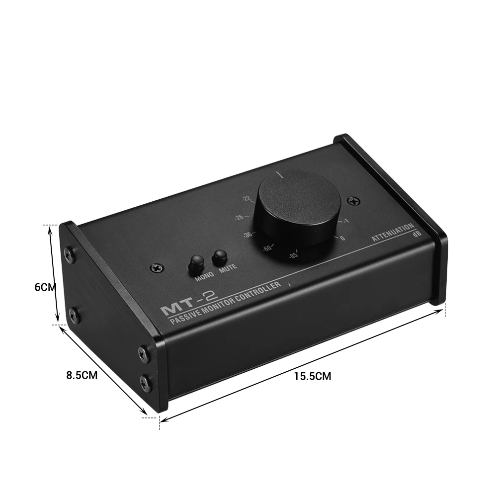 MT-2 Passieve Monitor Controller Audio Met Xlr 3.5Mm Ingangen Uitgangen Ondersteunt Demping Control Mute Functietools Stage Audio