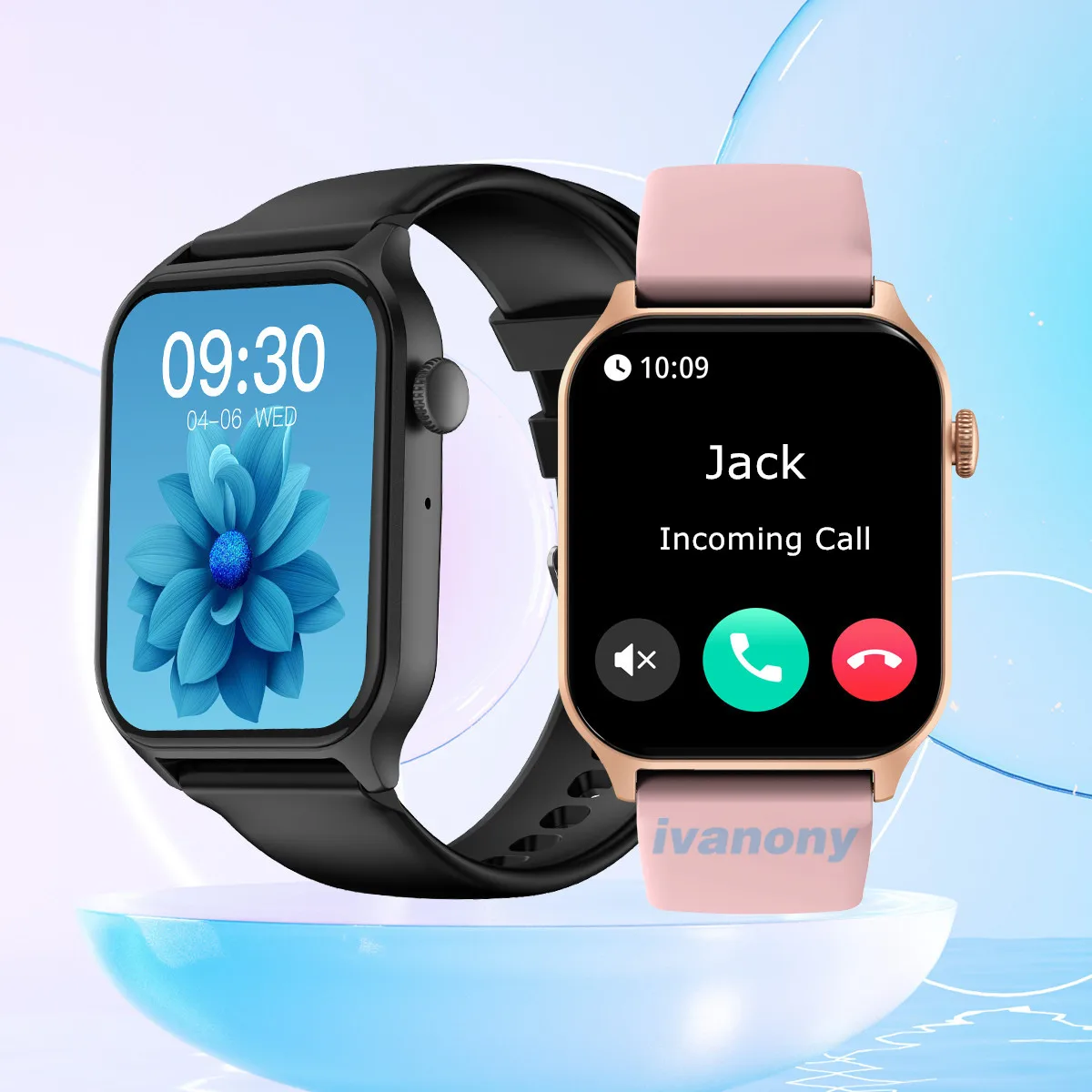 Bluetooth Call Smart Watch Women Men IP68 Waterproof Whatsapp Notification Custom Dials 1.83inch HD Screen for Android IOS