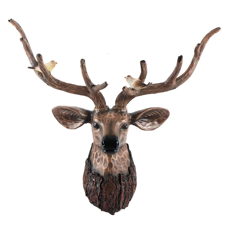 

Nordic deer head decorative wall hanging, creative home, new Chinese living room entrance background