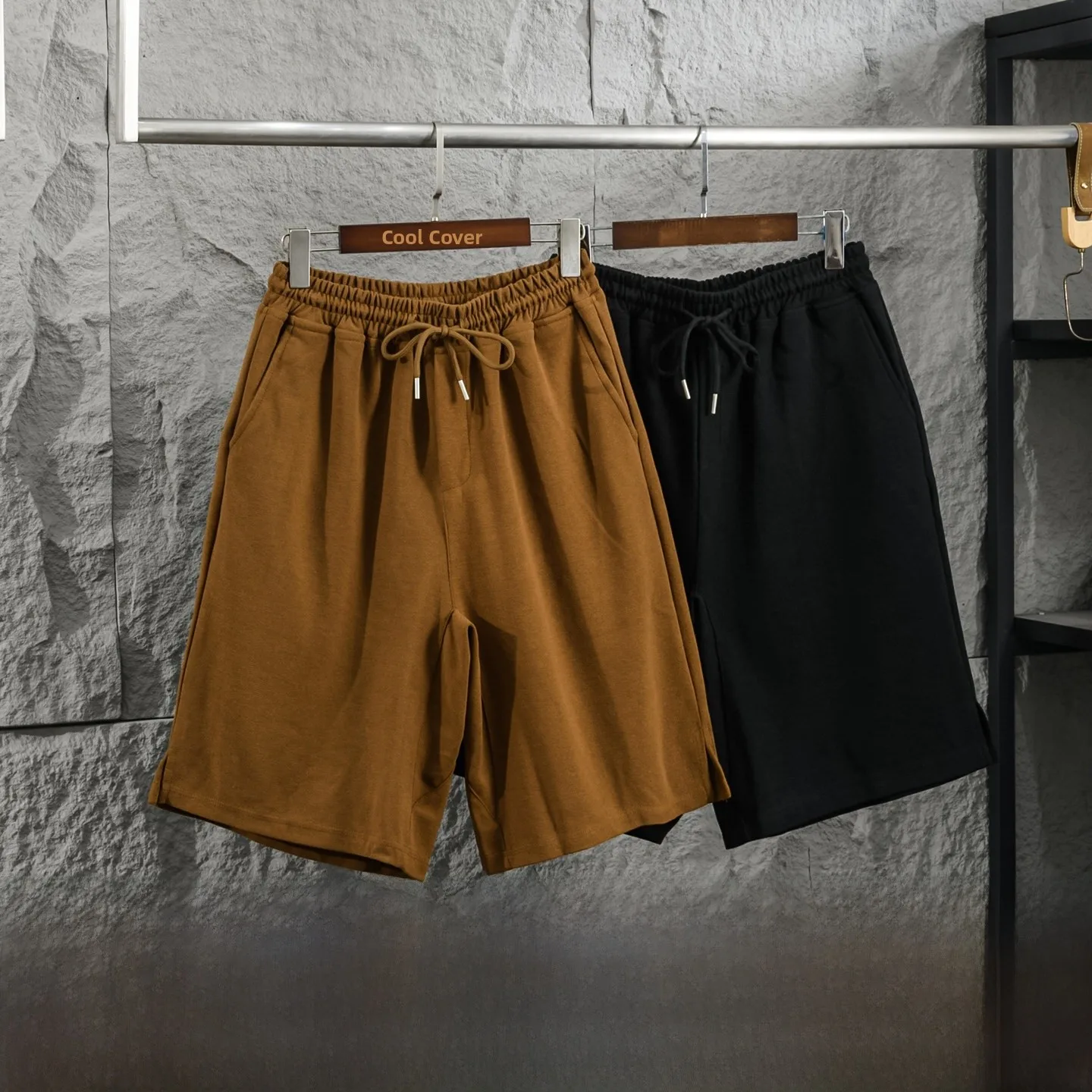 American High Street Style Knitted Breathable Summer Men's Loose Straight Basketball Beach Five-Quarter Shorts Trendy
