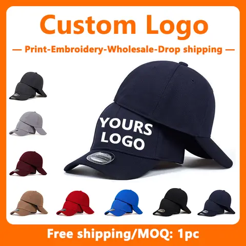 Custom Embroidery Fully Enclosed Hats for Men and Women Baseball Hats Wholesale Design Print Fashion Spring and Summer Cool Hat