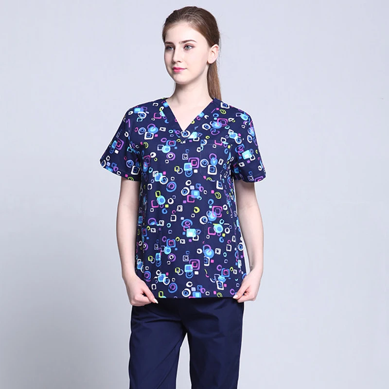 Scrub tops Uniform V-Neck Hospital Beauty scrubs Medical Surgical Gown Pharmacy Healthcare Work Wear Unisex Mens Scrub Soft view 6