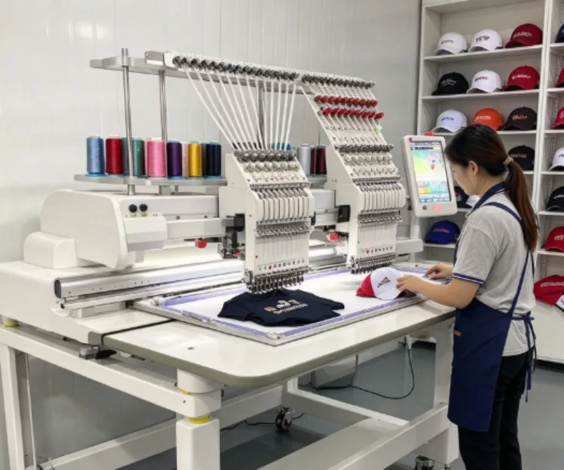 Heavy Duty Commercial Embroidery Machine With 12 Needles And High Speed For Large Scale Garment Decoration France