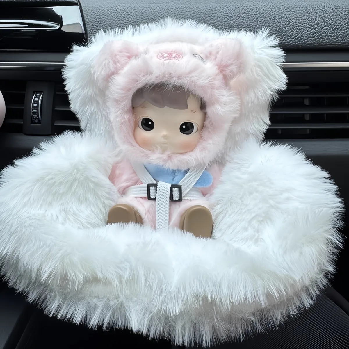 1 szt. Lalka do kratki wentylacyjnej samochodu na Labubu (BEZ LALKI) 17cm Pluszowe Lalki Pluszowa Lalka Sofa Dekoracja Samochodu Akcesoria do Lalek