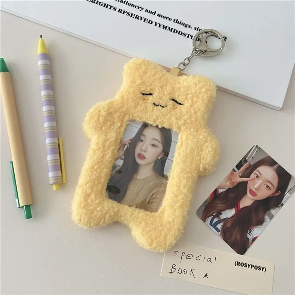 

Cute Plush Photocard Case Cartoon Bag Keychain Cat Photocard Case Student Card Holder Idol Photos Protective Cover